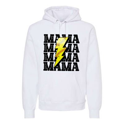 Softball Fan Mom Premium Hoodie