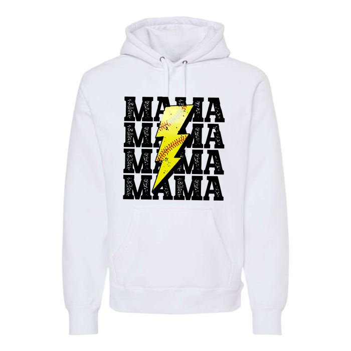 Softball Fan Mom Premium Hoodie