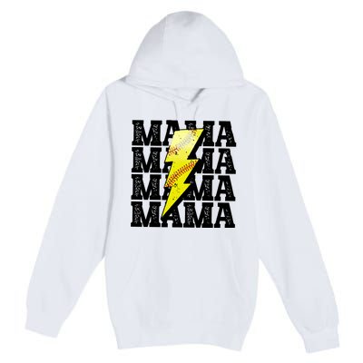 Softball Fan Mom Premium Pullover Hoodie