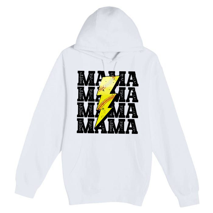 Softball Fan Mom Premium Pullover Hoodie