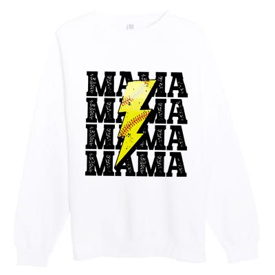 Softball Fan Mom Premium Crewneck Sweatshirt