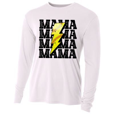 Softball Fan Mom Cooling Performance Long Sleeve Crew