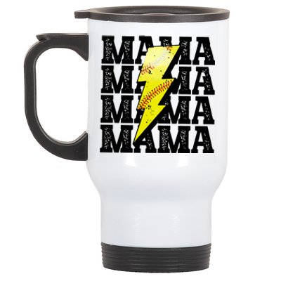 Softball Fan Mom Stainless Steel Travel Mug