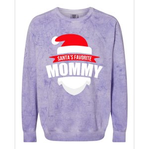 SantaS Favorite Mommy Gift Family Christmas Wear Colorblast Crewneck Sweatshirt