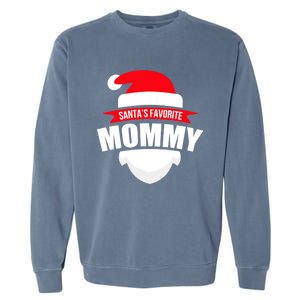 SantaS Favorite Mommy Gift Family Christmas Wear Garment-Dyed Sweatshirt