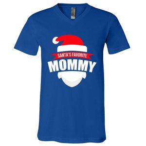 SantaS Favorite Mommy Gift Family Christmas Wear V-Neck T-Shirt