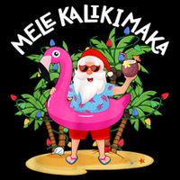 Santa Flamingo Mele Kalikimaka Tropical Christmas Hawaiian Backpack