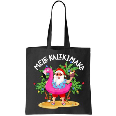 Santa Flamingo Mele Kalikimaka Tropical Christmas Hawaiian Bag