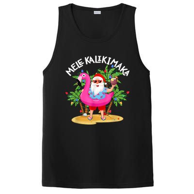 Santa Flamingo Mele Kalikimaka Tropical Christmas Hawaiian PosiCharge Competitor Tank