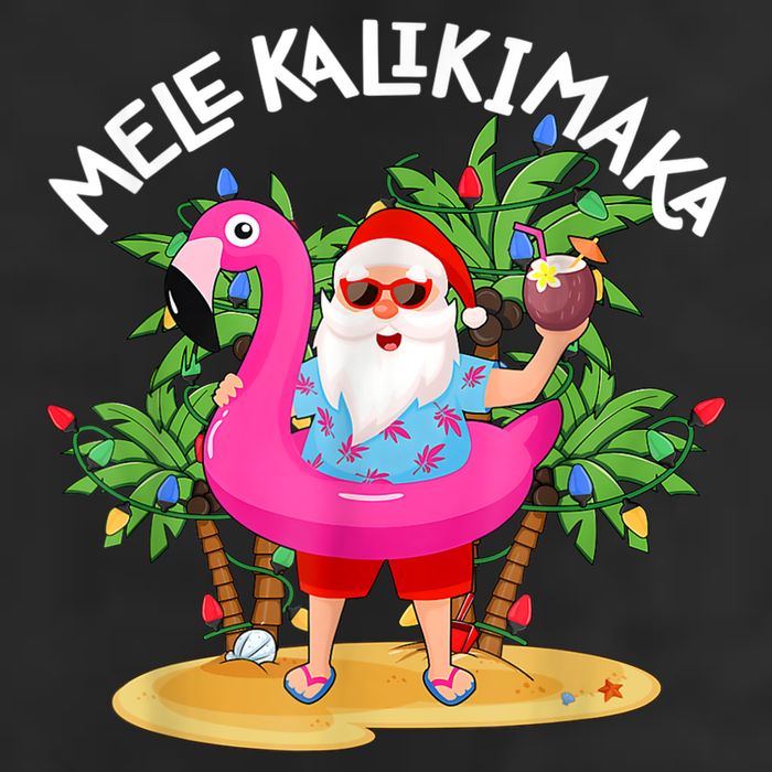 Santa Flamingo Mele Kalikimaka Tropical Christmas Hawaiian Hat
