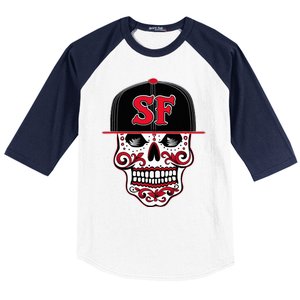 San Francisco Mexican Sugar Skul Baseball Sleeve Shirt