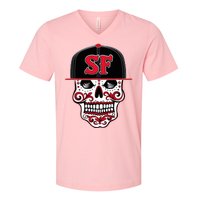 San Francisco Mexican Sugar Skul V-Neck T-Shirt