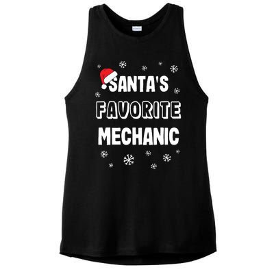 Santas Favorite Mechanic Christmas Gift Ladies PosiCharge Tri-Blend Wicking Tank