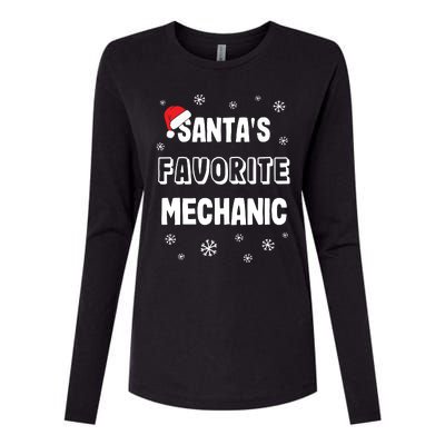 Santas Favorite Mechanic Christmas Gift Womens Cotton Relaxed Long Sleeve T-Shirt