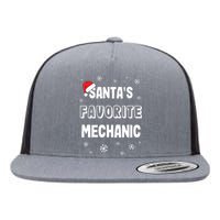 Santas Favorite Mechanic Christmas Gift Flat Bill Trucker Hat