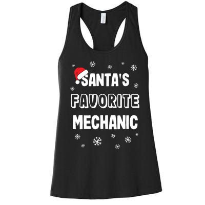 Santas Favorite Mechanic Christmas Gift Women's Racerback Tank