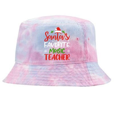 SantaS Favorite Music Teacher Funny Christmas Gifts Swea Tie-Dyed Bucket Hat