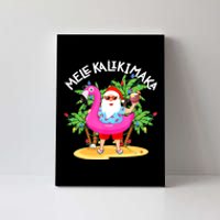 Santa Flamingo Mele Kalikimaka Tropical Christmas Hawaiian Canvas