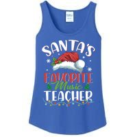 SantaS Favorite Music Teacher Christmas Santa Hat Gift Ladies Essential Tank