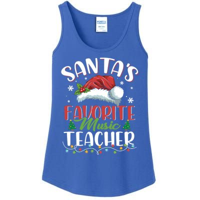 SantaS Favorite Music Teacher Christmas Santa Hat Gift Ladies Essential Tank