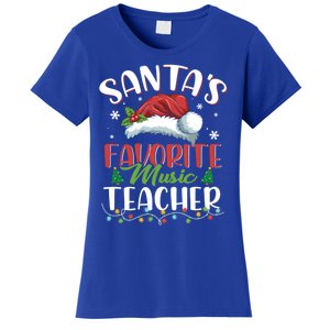 SantaS Favorite Music Teacher Christmas Santa Hat Gift Women's T-Shirt