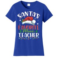 SantaS Favorite Music Teacher Christmas Santa Hat Gift Women's T-Shirt