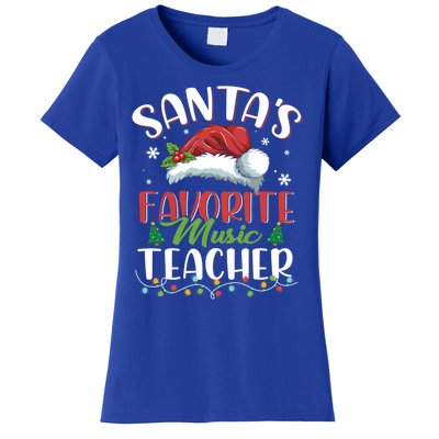 SantaS Favorite Music Teacher Christmas Santa Hat Gift Women's T-Shirt