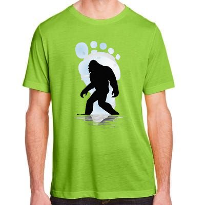 Sasquatch Footprint Moon Light Bigfoot Lovers Gifts Adult ChromaSoft Performance T-Shirt