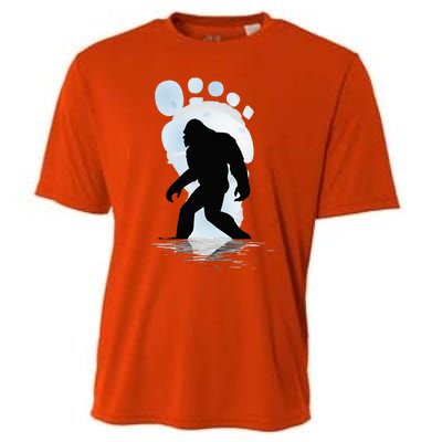 Sasquatch Footprint Moon Light Bigfoot Lovers Gifts Cooling Performance Crew T-Shirt