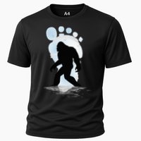 Sasquatch Footprint Moon Light Bigfoot Lovers Gifts Cooling Performance Crew T-Shirt