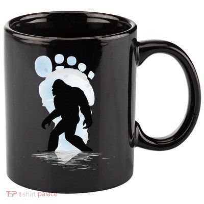 Sasquatch Footprint Moon Light Bigfoot Lovers Gifts 11oz C Handle Ceramic Mug