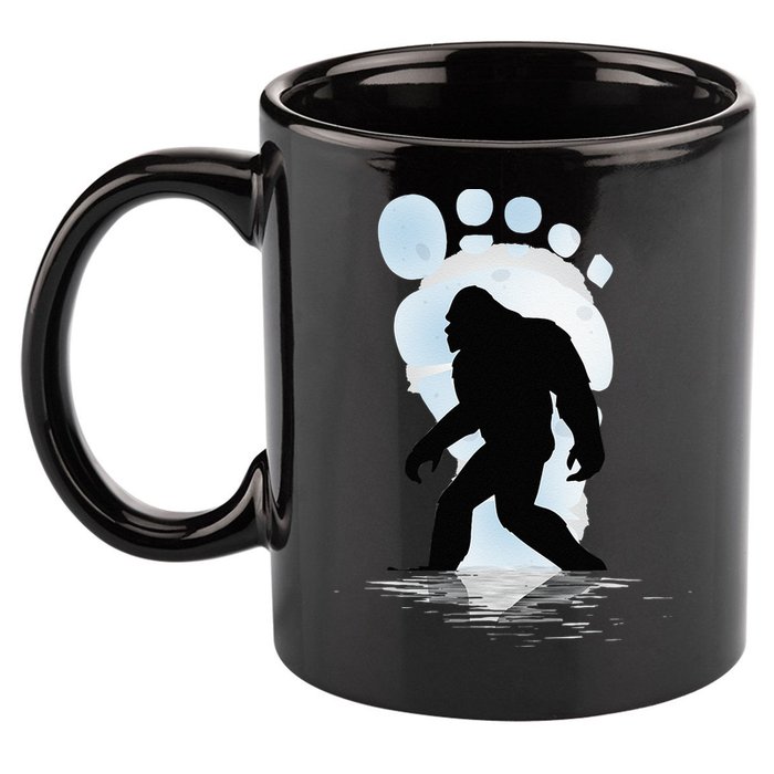 Sasquatch Footprint Moon Light Bigfoot Lovers Gifts 11oz C Handle Ceramic Mug
