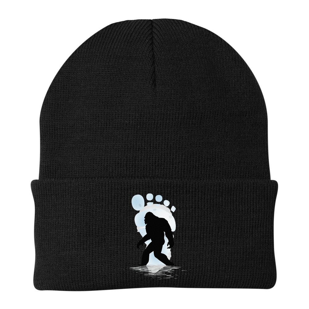 Sasquatch Footprint Moon Light Bigfoot Lovers Gifts Beanie