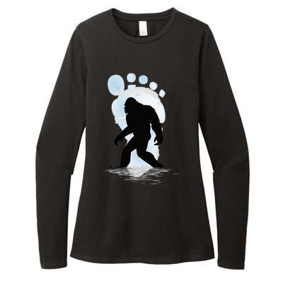 Sasquatch Footprint Moon Light Bigfoot Lovers Gifts Womens CVC Long Sleeve Shirt