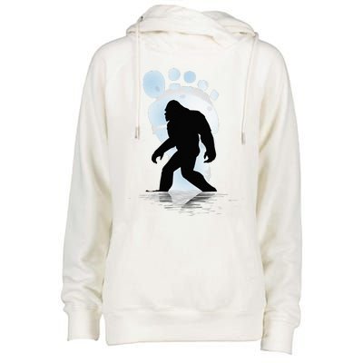 Sasquatch Footprint Moon Light Bigfoot Lovers Gifts Womens Funnel Neck Pullover Hood