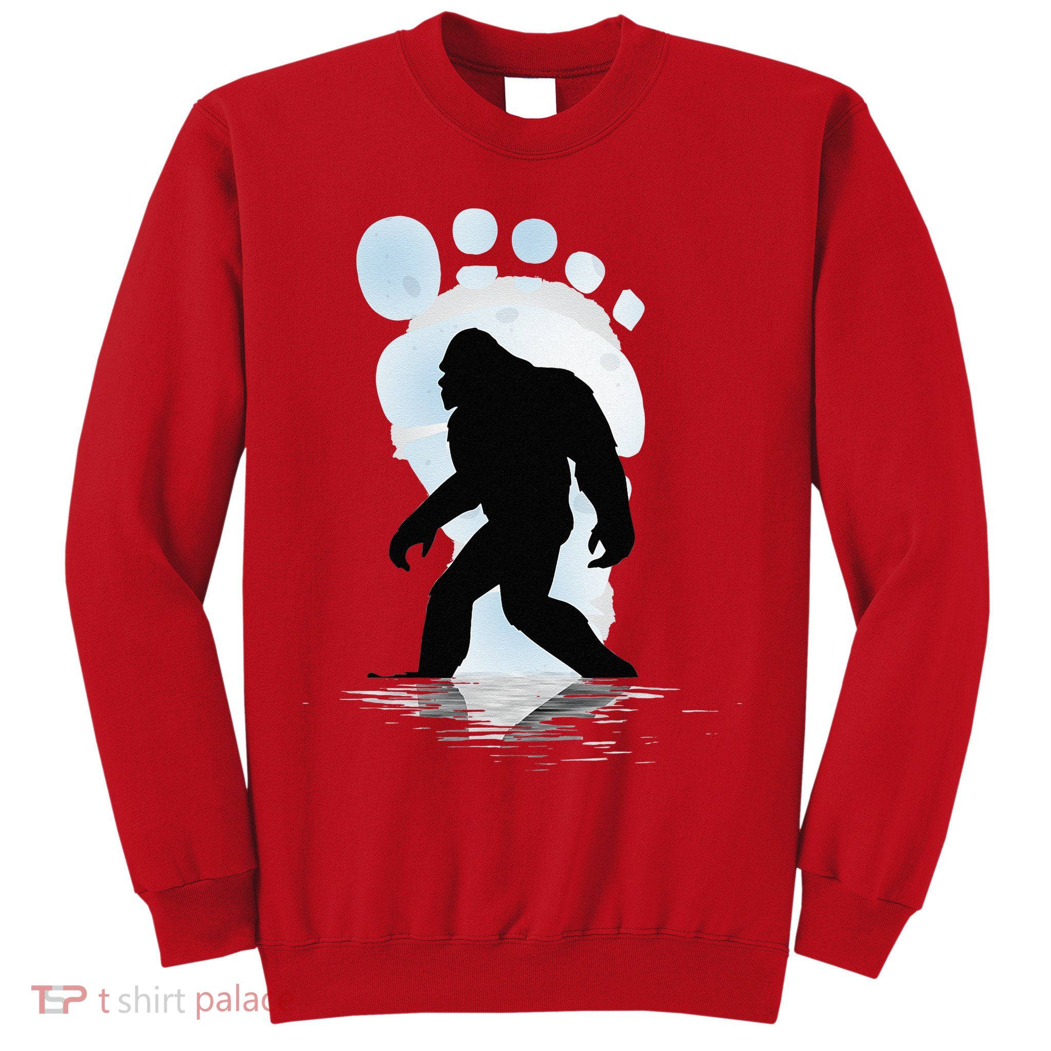 Sasquatch Footprint Moon Light Bigfoot Lovers Gifts Sweatshirt