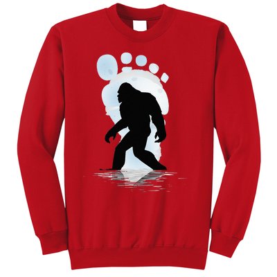 Sasquatch Footprint Moon Light Bigfoot Lovers Gifts Sweatshirt