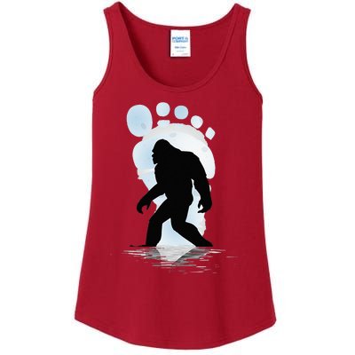 Sasquatch Footprint Moon Light Bigfoot Lovers Gifts Ladies Essential Tank