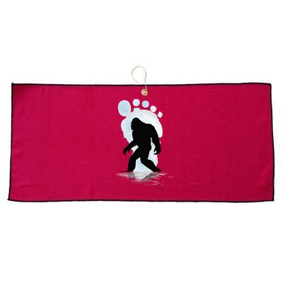 Sasquatch Footprint Moon Light Bigfoot Lovers Gifts Large Microfiber Waffle Golf Towel