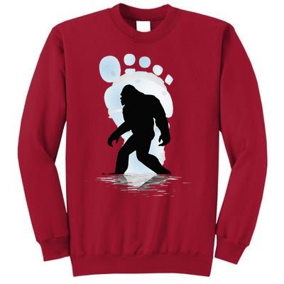 Sasquatch Footprint Moon Light Bigfoot Lovers Gifts Tall Sweatshirt