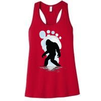 Sasquatch Footprint Moon Light Bigfoot Lovers Gifts Women's Racerback Tank