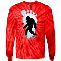 Sasquatch Footprint Moon Light Bigfoot Lovers Gifts Tie-Dye Long Sleeve Shirt