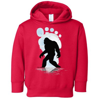 Sasquatch Footprint Moon Light Bigfoot Lovers Gifts Toddler Hoodie