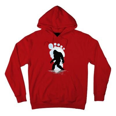 Sasquatch Footprint Moon Light Bigfoot Lovers Gifts Tall Hoodie