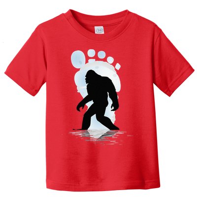 Sasquatch Footprint Moon Light Bigfoot Lovers Gifts Toddler T-Shirt