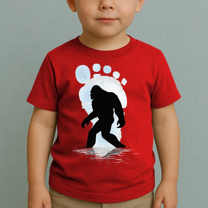 Sasquatch Footprint Moon Light Bigfoot Lovers Gifts Toddler T-Shirt