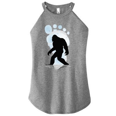 Sasquatch Footprint Moon Light Bigfoot Lovers Gifts Women's Perfect Tri Rocker Tank