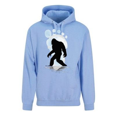 Sasquatch Footprint Moon Light Bigfoot Lovers Gifts Unisex Surf Hoodie