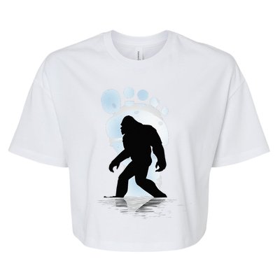 Sasquatch Footprint Moon Light Bigfoot Lovers Gifts Bella+Canvas Jersey Crop Tee