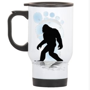 Sasquatch Footprint Moon Light Bigfoot Lovers Gifts Stainless Steel Travel Mug